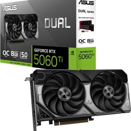 ASUS DUAL NVIDIA GeForce RTX 5060 Ti OC - 8GB - GDDR7 - PCIe 5.0 - 1x HDMI 2.1b - 3x DisplayPort 2.1a